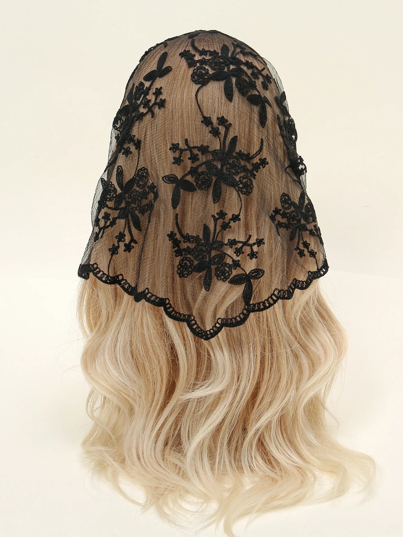 Adult Women's Triangular Lace Polyester Hair Scarf Accessory