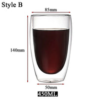5 Sizes Double Wall Insulated Glass Cup Clear Espresso Coffee Mugs Handmade Beer Mug Tea Milk glass Whiskey Glass Cups Drinkware - Buy online at  Vibe In Cart.
