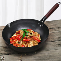 Pure Iron wok cast iron pan Non-coated Pot General use for Gas and Induction Cooker 32cm Chinese Wok Cookware Pan - Buy online at  Vibe In Cart.
