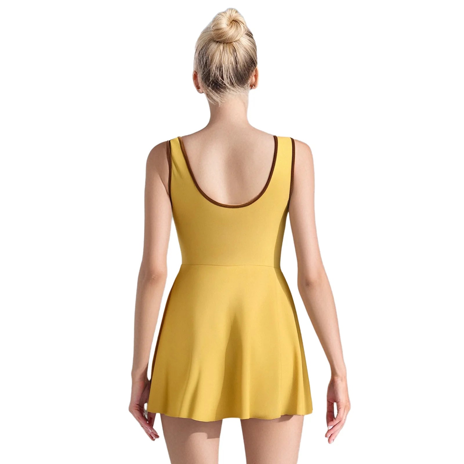 Sporty Style Girl Dress Children's Sleeveless Letter Print Sports Golf Tennis Workout Athletic Dress with Removable Chest Pads