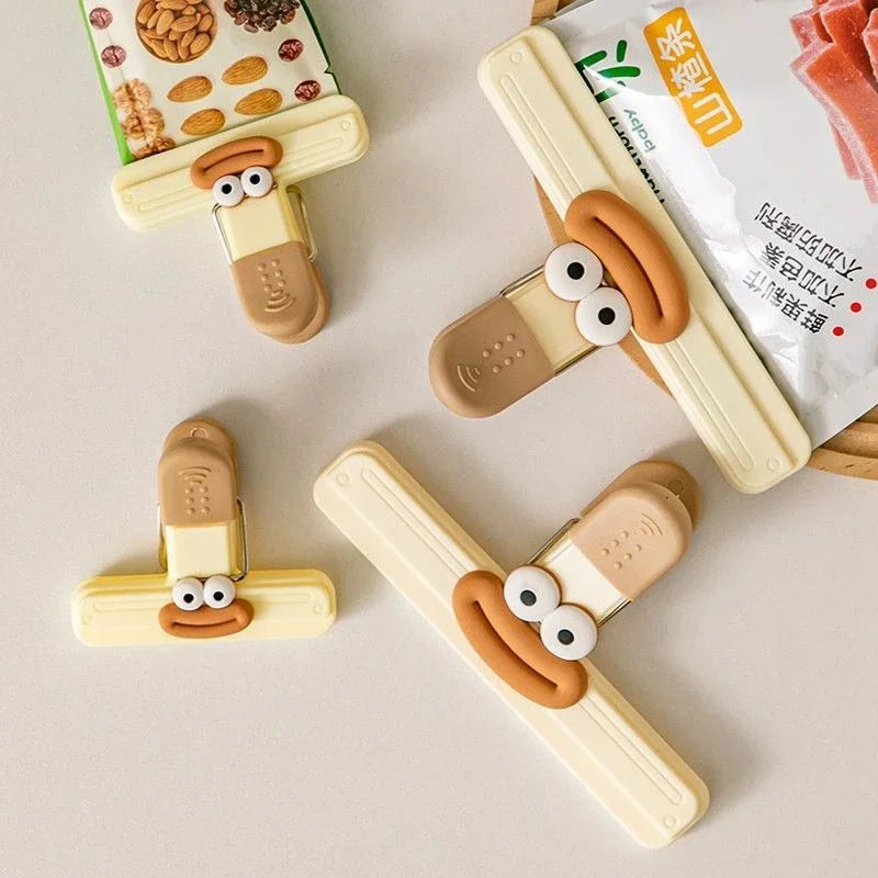 3pcs Creative Face Bag Sealing Clip Food Snack Clip Kitchen Tools Decorative Small Clip Refrigerator Plastic Food Bag Storage - Buy online at  Vibe In Cart.