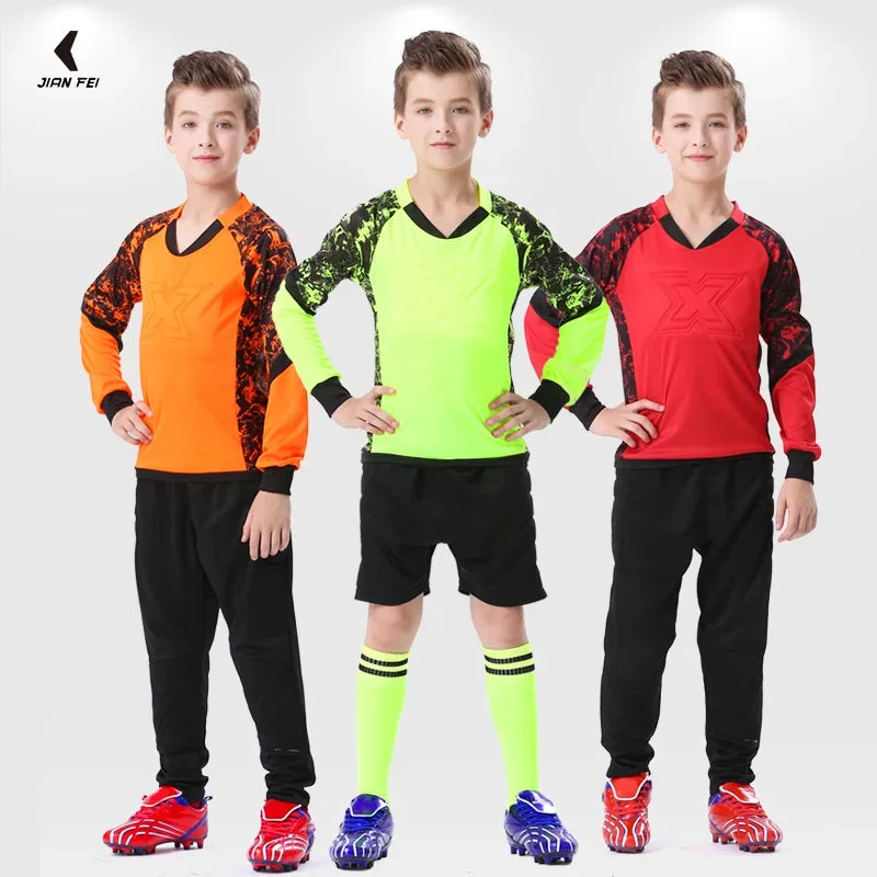 Kids Goalkeeper Uniform Boys Goalkeeper Jersey Doorkeepers Long Sleeve Sponge Protective Football Uniform For Children's - Buy online at  Vibe In Cart.