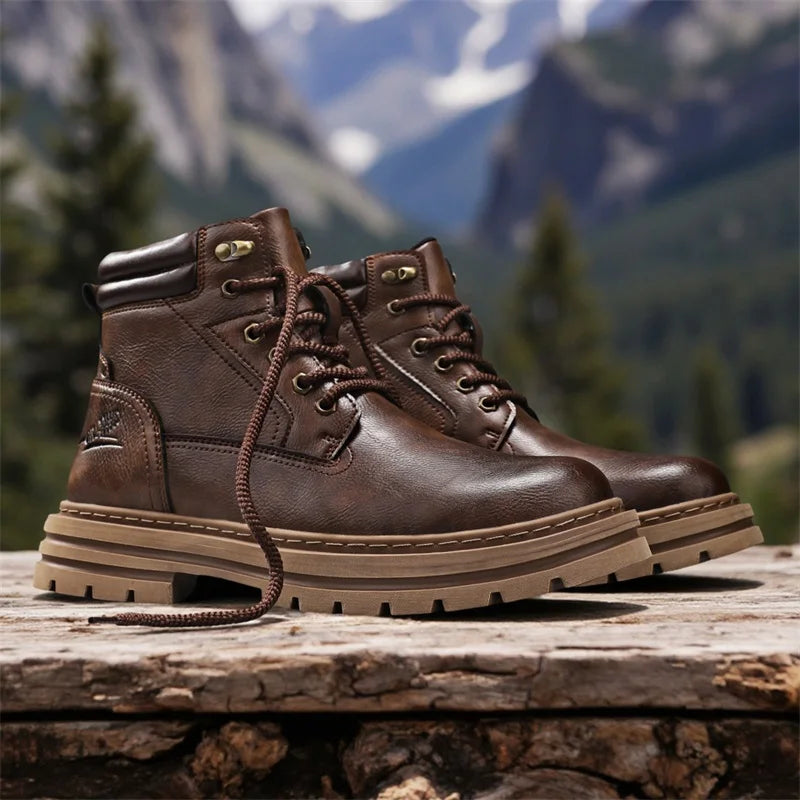 New Autumn Winter Men High Top Shoes Fashion Motorcycle Boots Outdoor Leisure Ankle Boots Comfortable Man Lace-Up Botas Sneakers - Buy online at  Vibe In Cart.