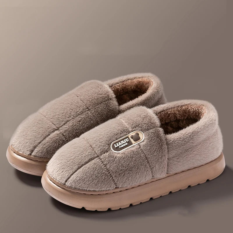 Men's slippers Winter Solid Color Wrap Heels Plush Slippers Non-slip Warm Women Men Home Casual Cotton Shoes Big Size 50 51 - Buy online at  Vibe In Cart.