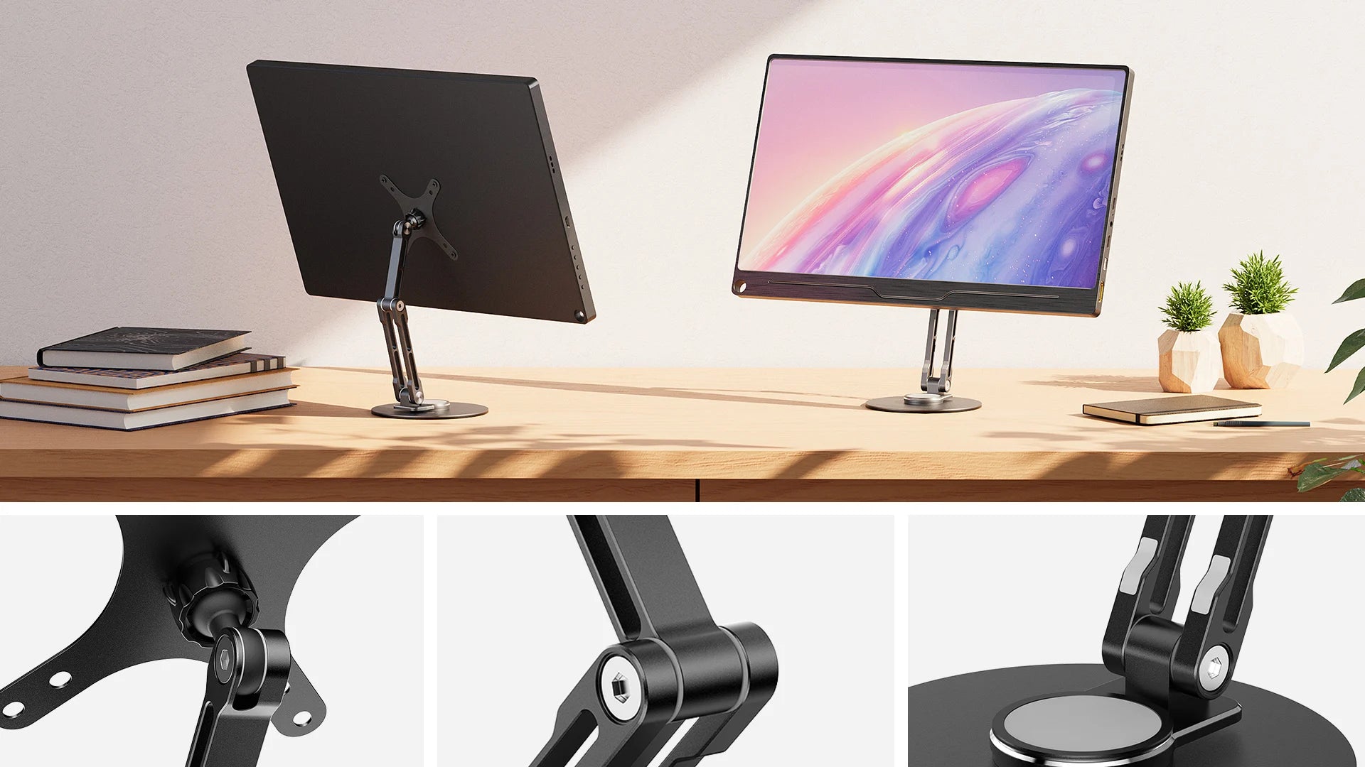 Adjustable VESA Mount Monitor Stand for 12-22 Inch Screens with 360 Degree Rotation