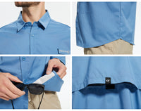 Men's Long Sleeve Casual Fishing Shirt With UPF 50+ Polyester Mesh Back