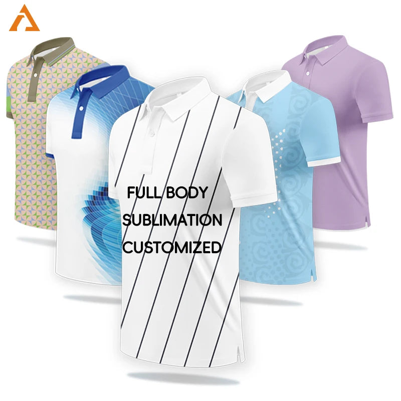 Men's Breathable Quick-Drying Polyester Golf Polo Shirt S-5XL