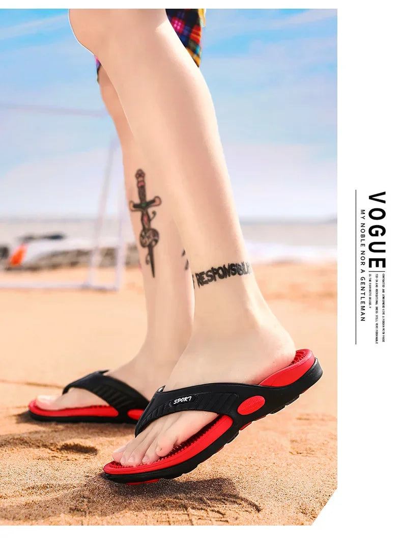 Massage Flip Flops for Men Summer Breathable Beach Shoes Sandals Men Luxury Flip Flops Breathable Plus Big Size Men Slippers 46 - Buy online at  Vibe In Cart.