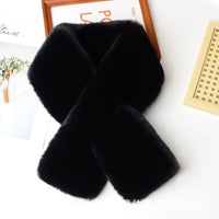 Women's Outdoor Winter Faux Fur Warm Solid Color Scarf