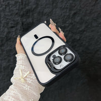 Full Coverage Transparent Magnetic Phone Case with Stand