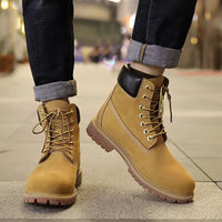 Genuine Leather Men's Winter Spring Ankle Treking Military Snow Yellow Tactical Boots Outdoor Footwear for Women Men Work Shoes - Buy online at  Vibe In Cart.