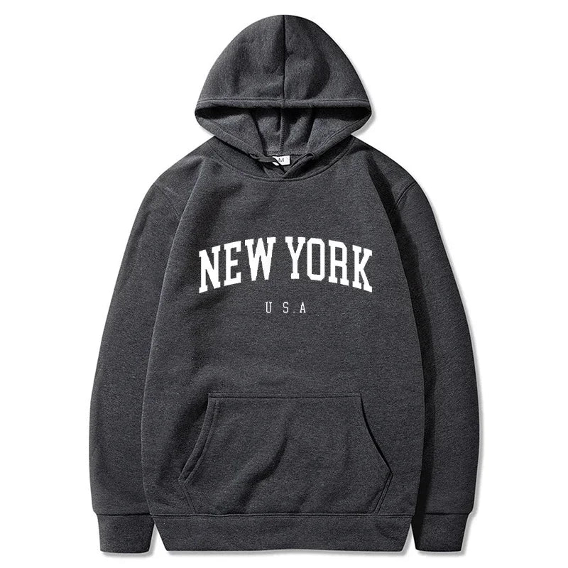 Men Women New York U.S.A City Hoodies Fashion Letter Printed Graphic Sweatshirts Loose Casual Harajuku Hooded Pullover Sportwear - Buy online at  Vibe In Cart.
