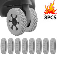 8-Piece Rubber Luggage Wheel Protectors with Noise Reduction