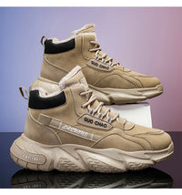 Men's Mid-Calf Wool Lined Snow Boots with Rubber Sole