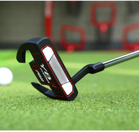Men's Right-Handed Golf Putter with Aiming Line in Black and Red