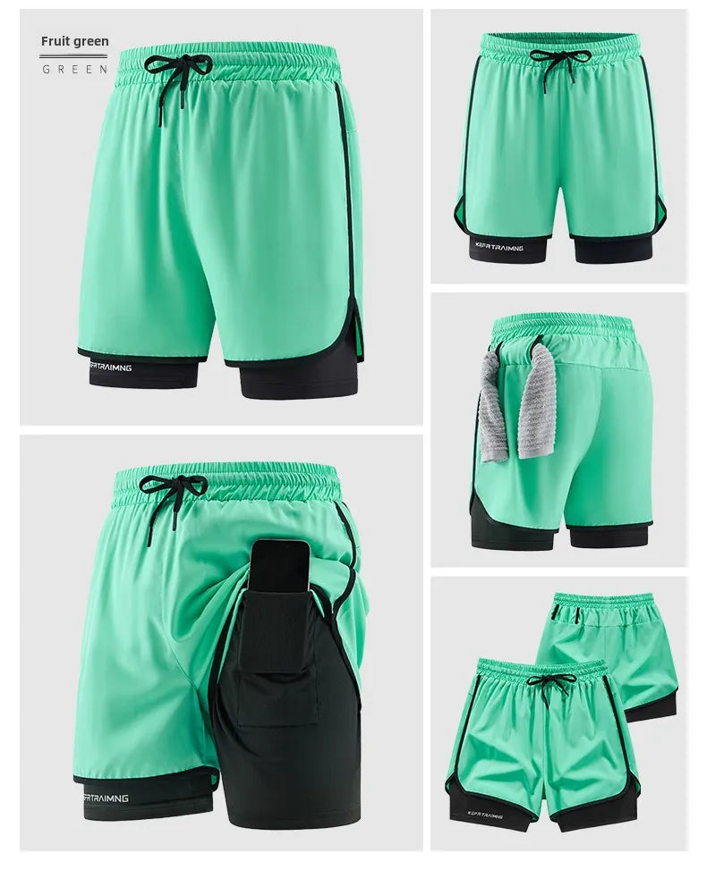 Men Running Shorts Gym Sports 2 in 1 Quick Dry Workout Training Gym Fitness Jogging Short Sweatpants Summer Hot Men Sportswear - Buy online at  Vibe In Cart.