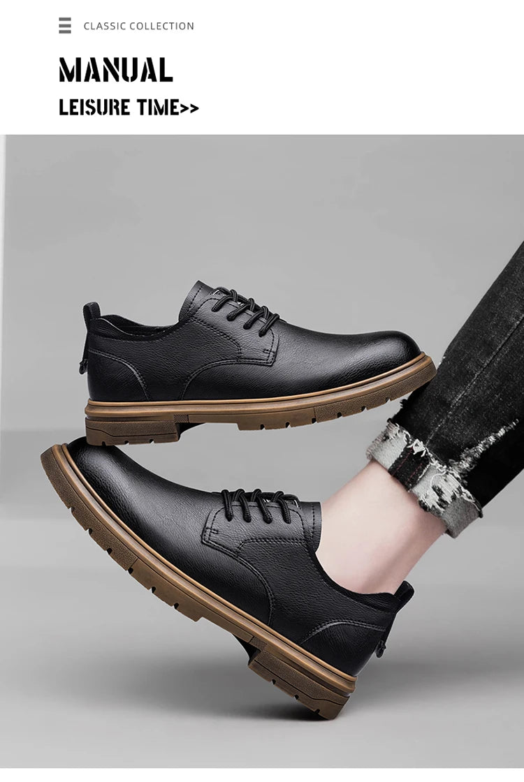 52/2000  CLOHOO handmade men's shoes business casual leather shoes breathable soft sole comfortable classic lace-up men's shoes - Buy online at  Vibe In Cart.