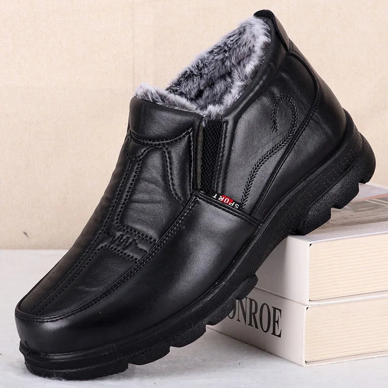 Shoes for Men 2023 Winter Fashion Non-slip Cotton Shoes Men's Thickened Leather Waterproof Casual Snow Boots Zapatillas Hombre - Buy online at  Vibe In Cart.
