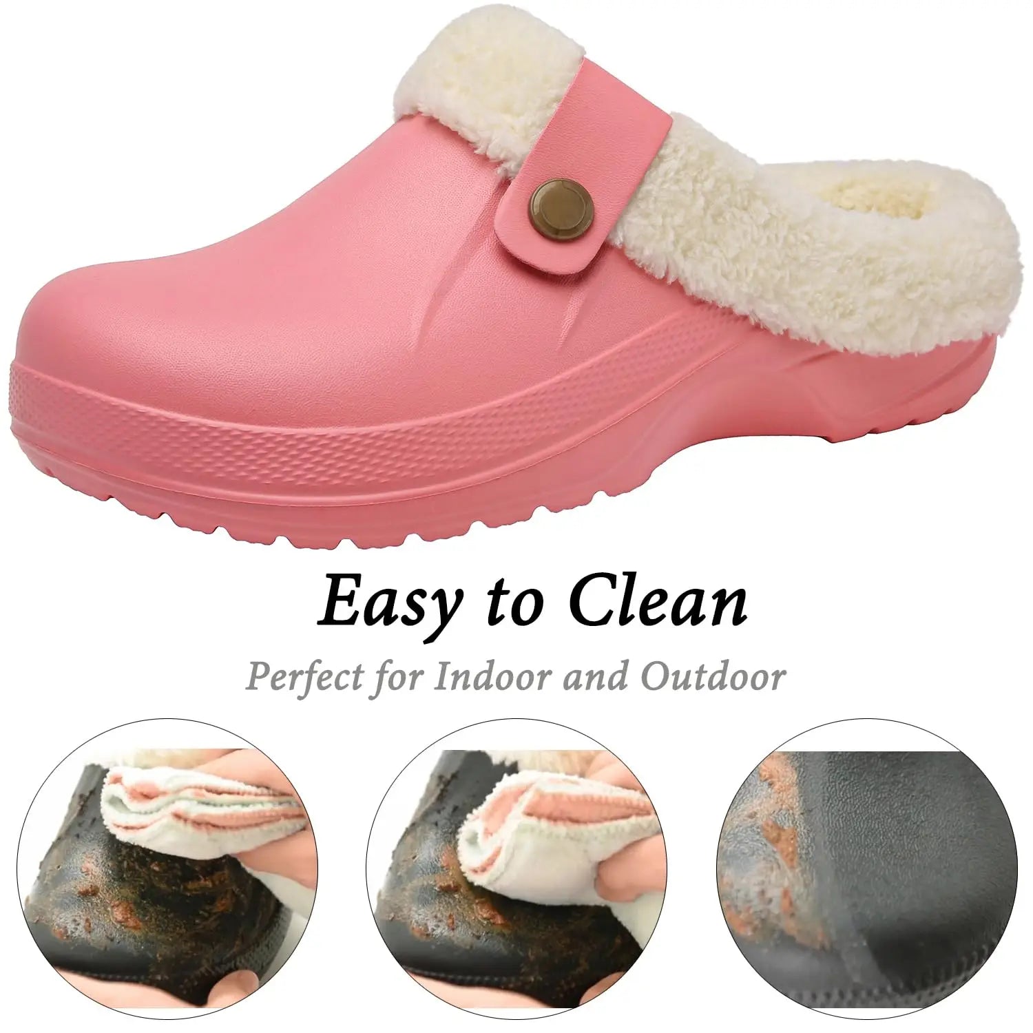 Waterproof Plush Lined Slippers for Indoor and Outdoor Use