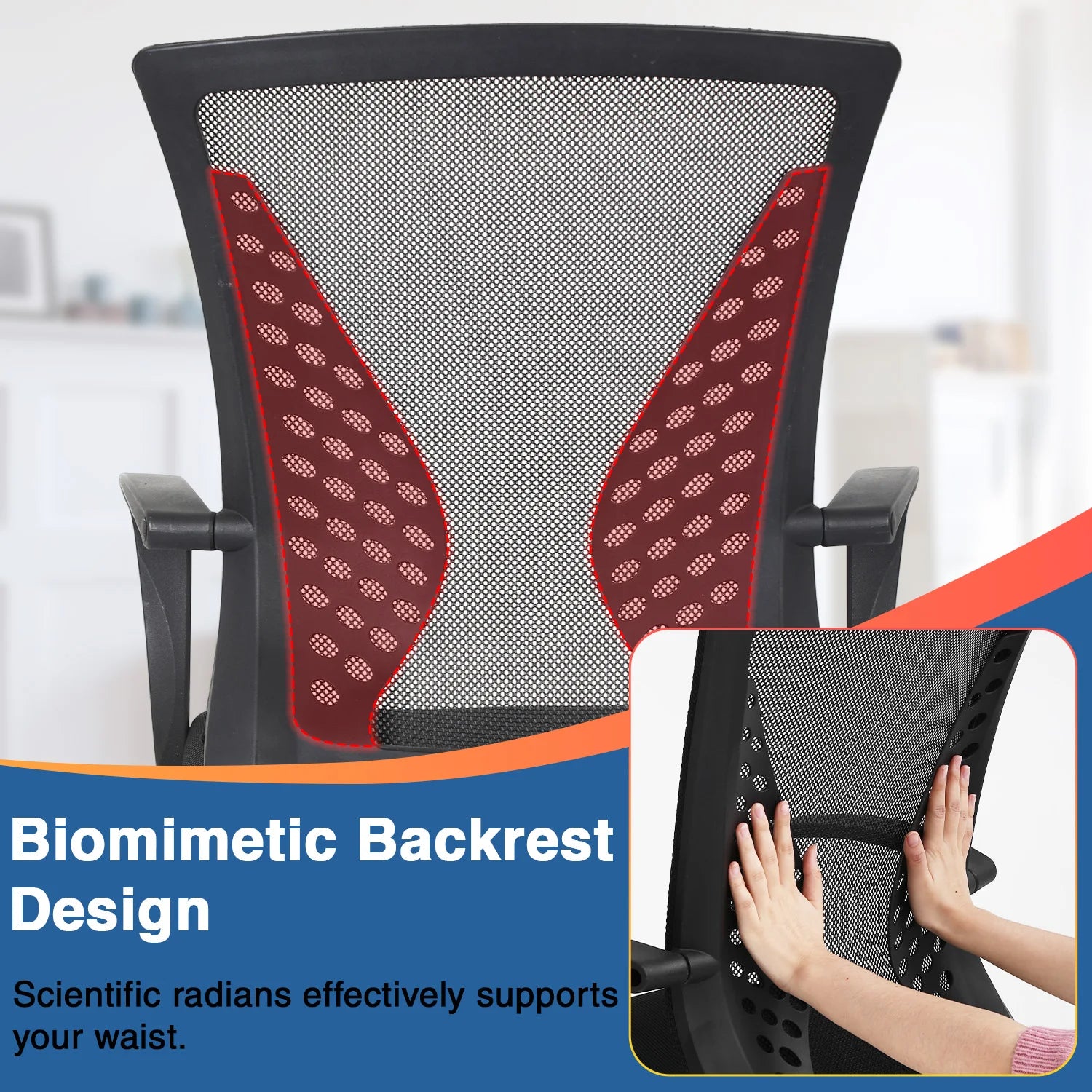 Office Chair Mesh Chair Ergonomic Computer Desk Chair Mid Back Swivel Lumbar Support with Armrest - Buy online at  Vibe In Cart.