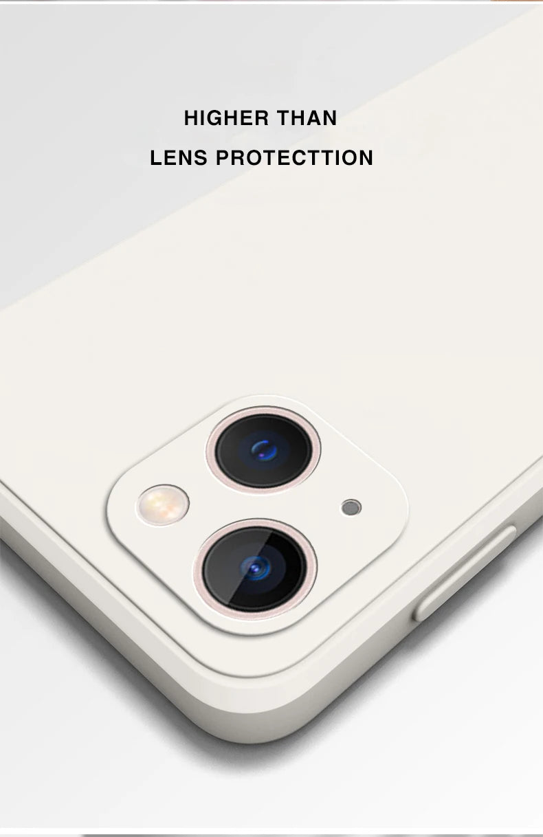 Square Liquid Silicone Protective Phone Case with Anti-Scratch and Dustproof Features