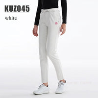 Women's Winter Fleece Golf Pants Thicken Windproof Slim Full Length