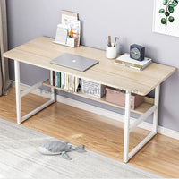 Sturdy Room Students Study Table Wide Desktop Rounded Corners Office Computer Desk With Storage Layer Simple Home Gaming Desk - Buy online at  Vibe In Cart.