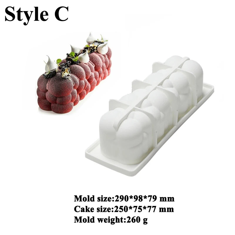 Food Grade Kitchen Bakeware Christmas Long Strip Mousse Cake Moulds Silicone Cake Molds French Mousse Mould Party Pastry Tray - Buy online at  Vibe In Cart.