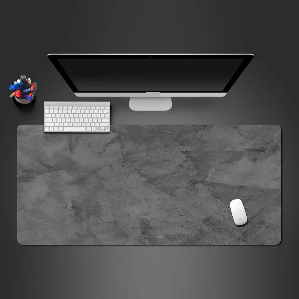 XXL Gray Rubber Mouse Pad With Stitched Edges For Gaming