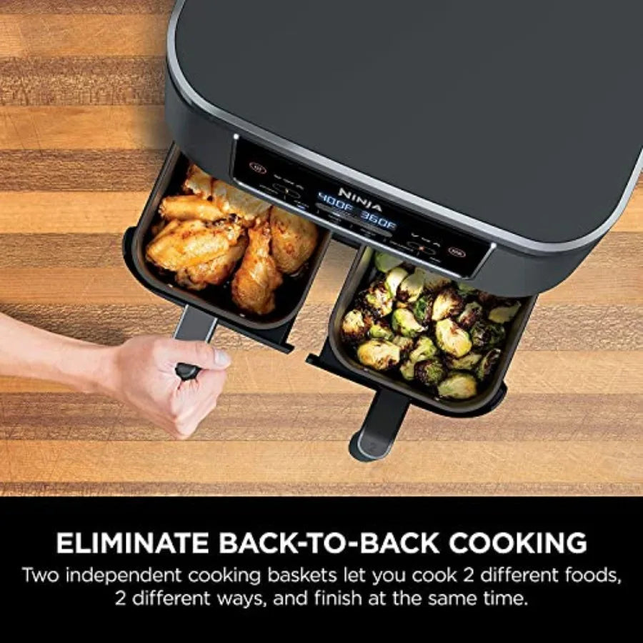 6in1 DualZone Air Fryer with Two Separate Baskets and 8Quart Capacity for Efficient Cooking in Multiple Kitchen Applications Id - Buy online at  Vibe In Cart.