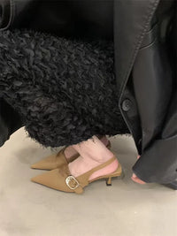 Pointy High Heeled Sandals Women's Buckle Brand Casual Fashion Slippers Sexy Slingback Shoes Sweet Muller Beach Sandals Women - Buy online at  Vibe In Cart.