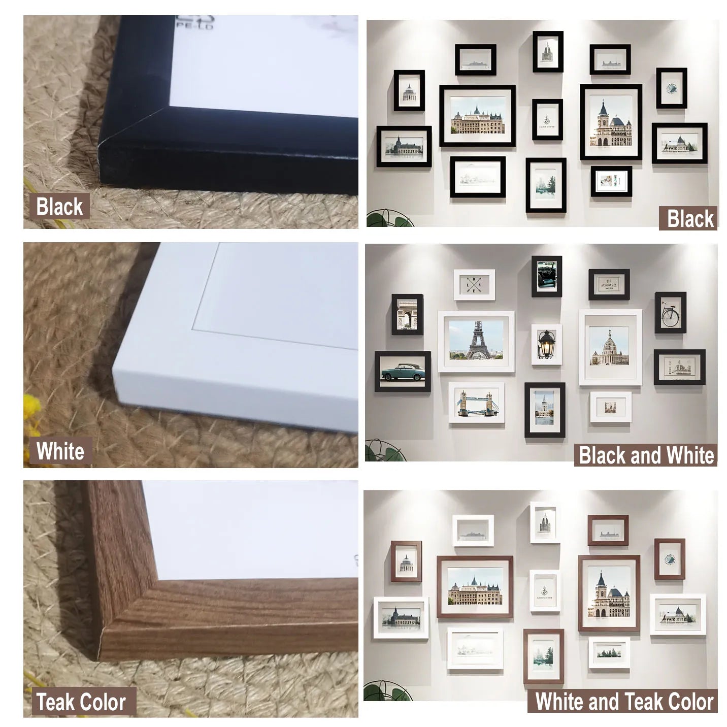 13pcs Wood Picture Frame Set for Wall Home Office Decor Festive Commemorative Gifts - Variety of Sizes for Photos - Buy online at  Vibe In Cart.