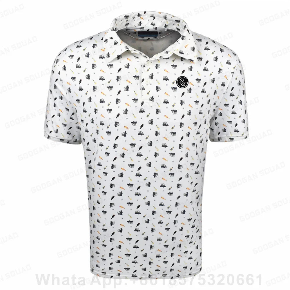 Men's Short Sleeve Button Quick Dry Polo Shirt For Sports And Golf