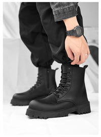 Couple's casual boots four season men's and women's high top leather boots fashion thick soled non slip plus size outdoor boots - Buy online at  Vibe In Cart.