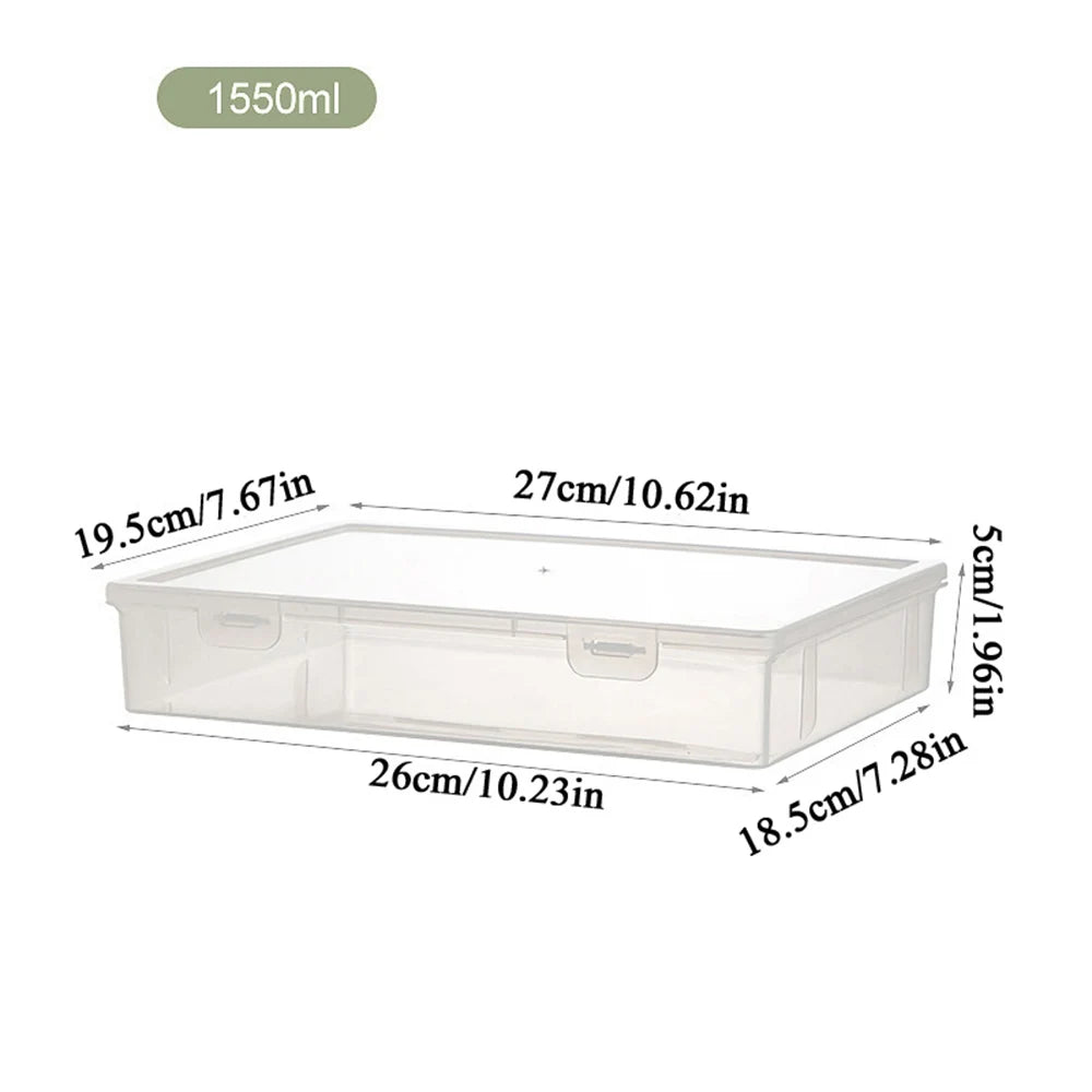 Transparent Plastic Square Desktop Document Storage Box