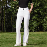 Women's High Waist Flared Golf Trousers Full Length