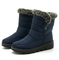 Boots Waterproof Fur Boots For Snow Women's Winter Shoes Low Heels Women Middle Boots Winter Footwear Warm Combat Shoes Woman - Buy online at  Vibe In Cart.