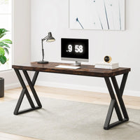 Tribesigns Writing Computer Desk, 55 inch Heavy Duty Study Desk with Z-Shaped Metal Leg, Modern Simple Home Office Computer Desk - Buy online at  Vibe In Cart.