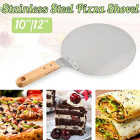 10/12inch Pizza Shovel Pastry Tools Stainless Steel Wooden Handle Peel Round Anti-scalding Pan Bakeware Maker - Buy online at  Vibe In Cart.