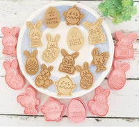 8-Piece Plastic 3D Cookie Cutters Set with Cartoon Designs