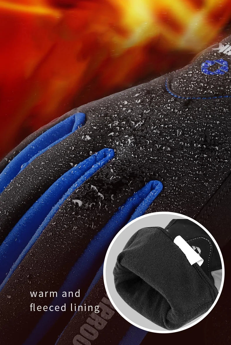 Winter Cycling Gloves For Men And Women Warm Fleece Waterproof Touchscreen
