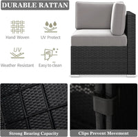 15 Piece Patio Furniture Set with Fire Pit Table, Outdoor Conversation Sets Wicker Rattan Sectional Sofa with Coffee Table - Buy online at  Vibe In Cart.