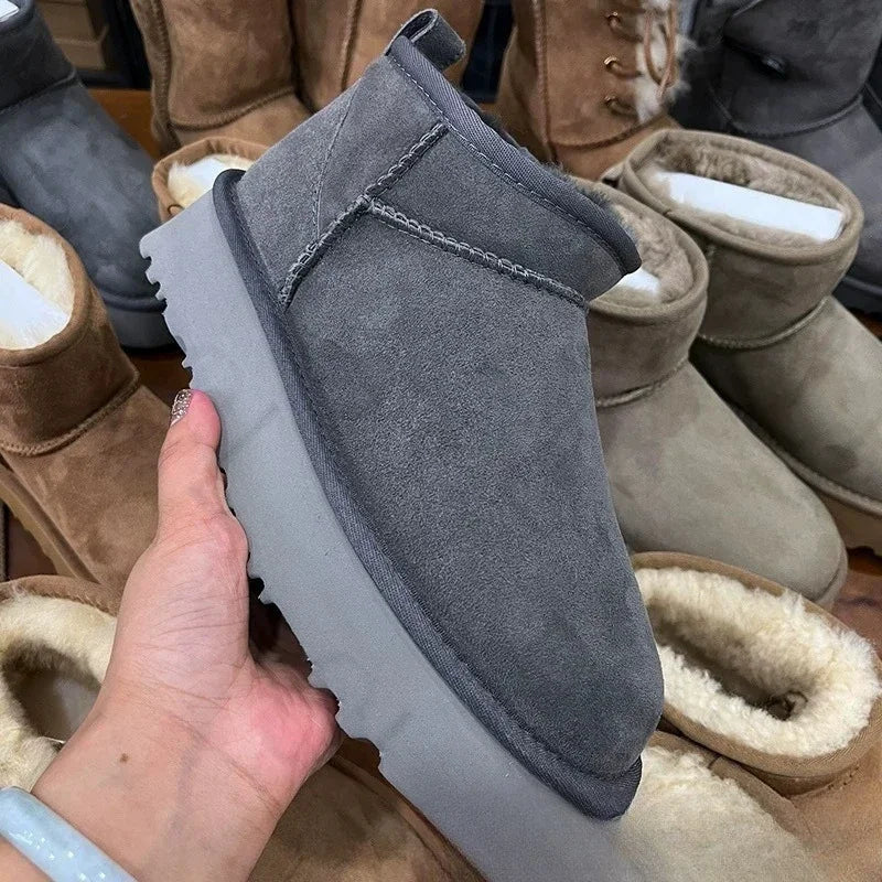 2025 Winter Warm Boots - Women's Snow Boots, Men's Short Boots, Sheepskin and Wool Cut, Low Warm Leather Shoes - Buy online at  Vibe In Cart.