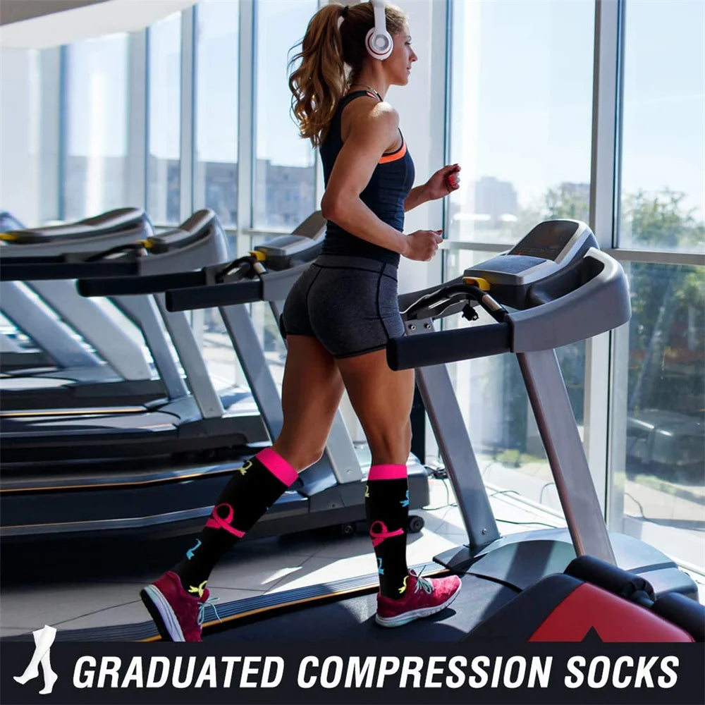 Men's Compression Crew Sports Socks with Nylon Blend