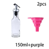 Glass Olive Oil Dispenser Bottle with Silicone Funnel for Kitchen