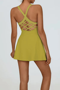 Women Tennis Dress One-Pieces Slim Fit Soft Sports Sets Golf Badminton Skorts Back Cross Tracksuits With Chest Pads Yoga Suits - Buy online at  Vibe In Cart.