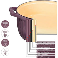 5-Quart Fig-Colored Enameled Cast Iron Dutch Oven with Lid, Premium Enameled Cookware - Buy online at  Vibe In Cart.