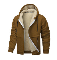 Sherpa Lined Men's Winter Jacket, Thickened Workwear Men Hooded Coat, Outdoor Casual Warm Fleece Jackets For Man - Buy online at  Vibe In Cart.