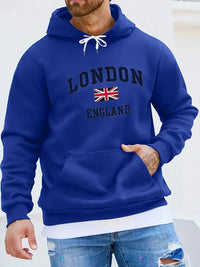 Men's autumn and winter casual and fashionable loose hooded sweatshirt, printed long-sleeved warm pullover - Buy online at  Vibe In Cart.