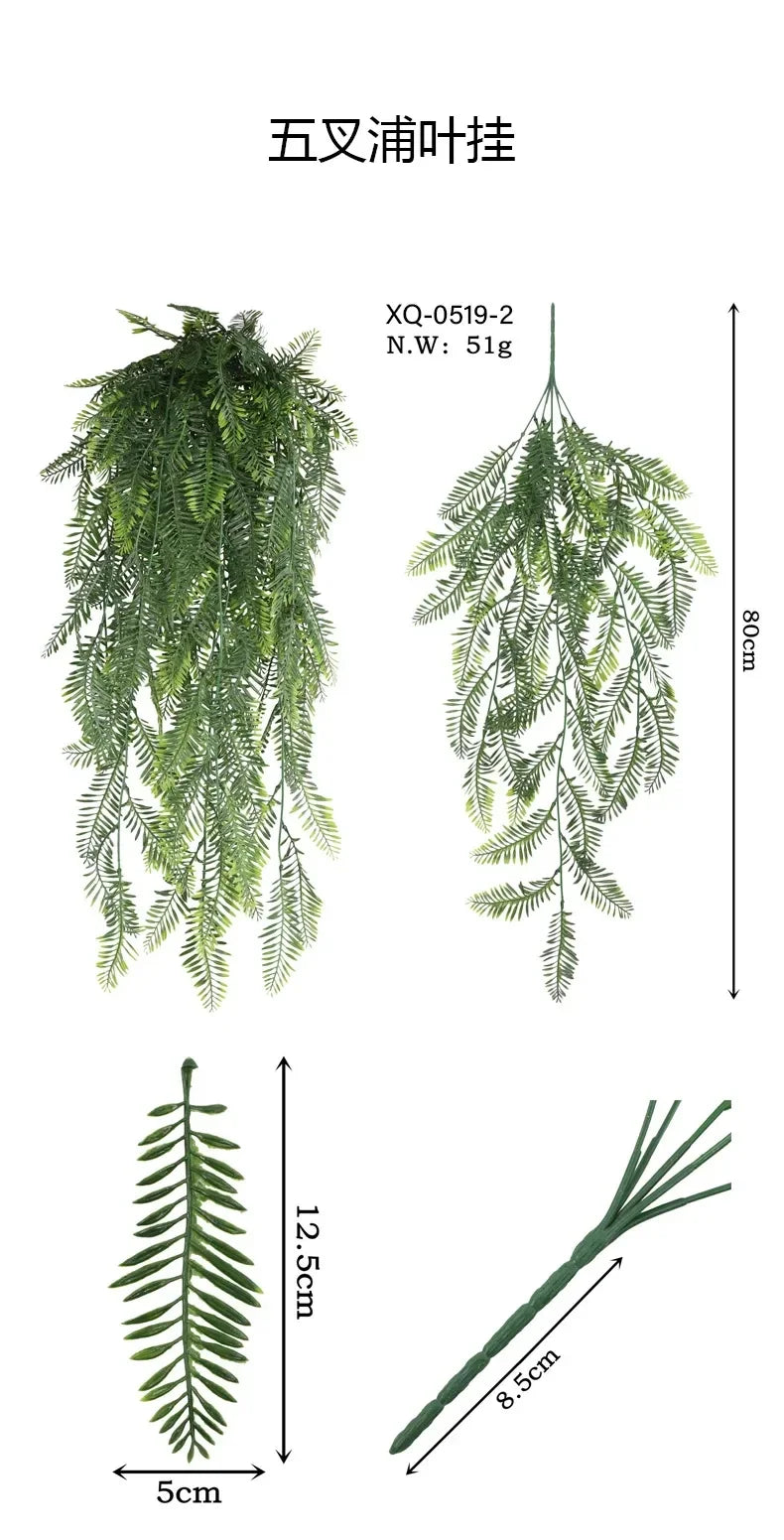80cm Persian fern Leaves Vines Home Room Decor Hanging Artificial Plant Plastic Leaf Grass Wedding Party Wall Balcony Decoration - Buy online at  Vibe In Cart.